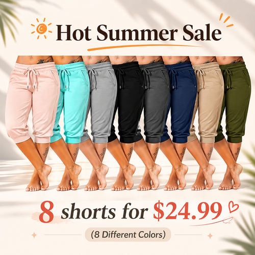 🔥Hot Summer Sale🔥Women’s Drawstring Capri Pants with Pockets for Casual Comfort Wear