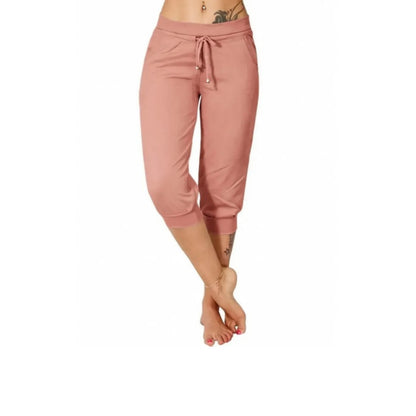 🔥Hot Summer Sale🔥Women’s Drawstring Capri Pants with Pockets for Casual Comfort Wear
