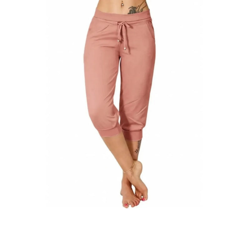 🔥Hot Summer Sale🔥Women’s Drawstring Capri Pants with Pockets for Casual Comfort Wear