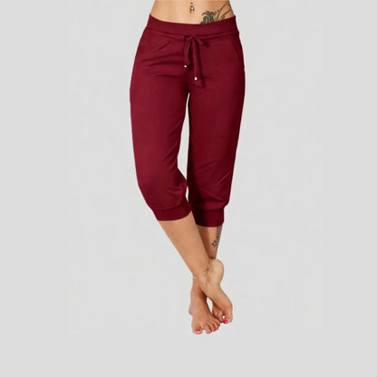 🔥Hot Summer Sale🔥Women’s Drawstring Capri Pants with Pockets for Casual Comfort Wear