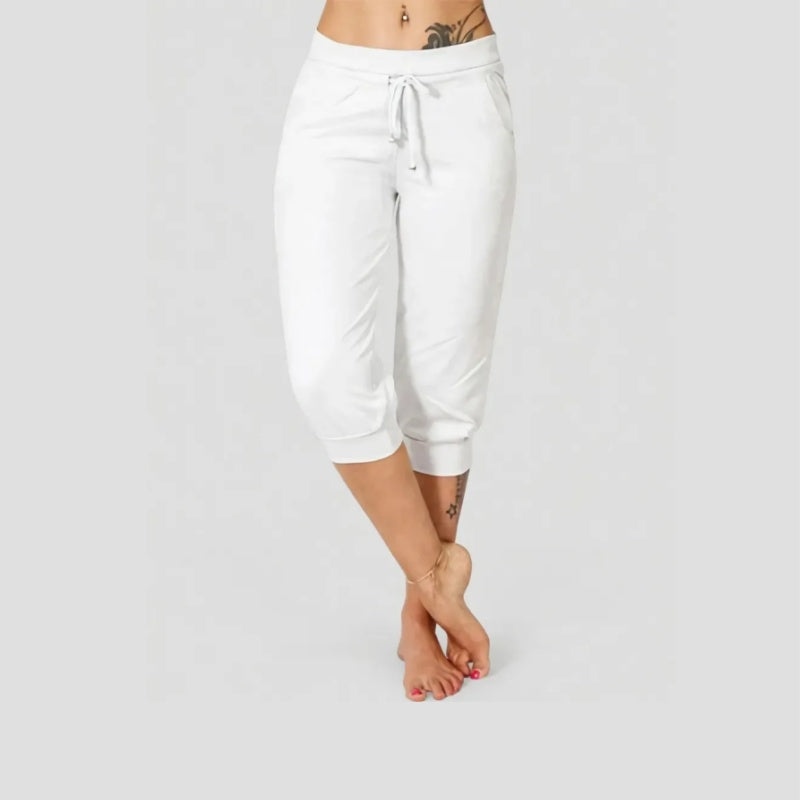 🔥Hot Summer Sale🔥Women’s Drawstring Capri Pants with Pockets for Casual Comfort Wear